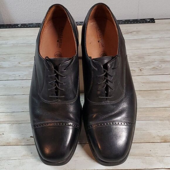 Florsheim Black Square Cap Toe Oxford‎ Shoes Perforated Seam Size 10½D 11665-001 - Picture 6 of 9